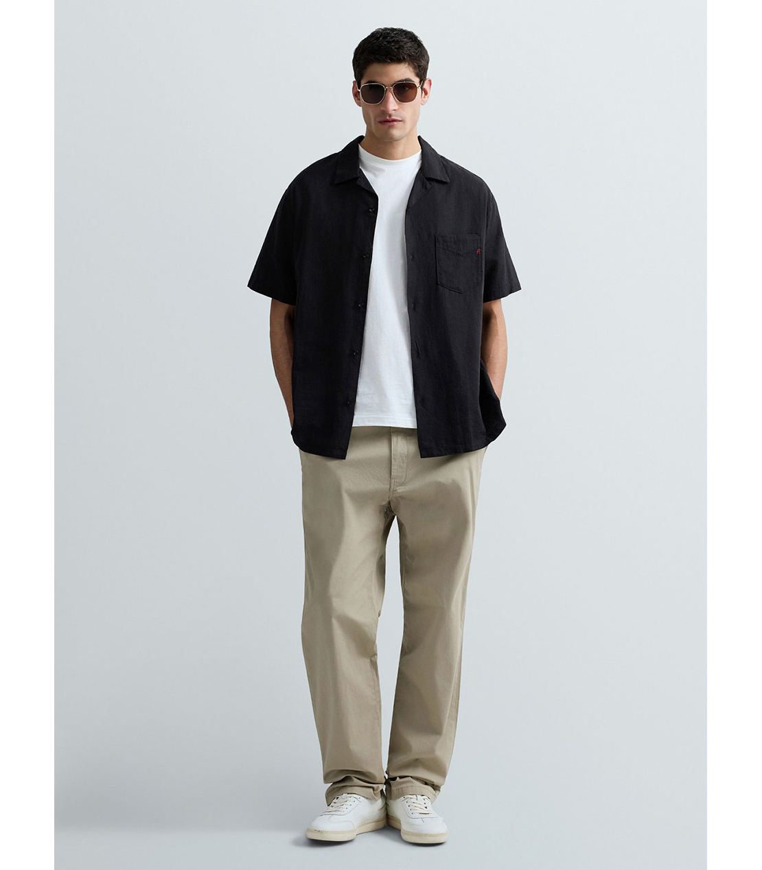 リネンコットンリラックスフィットシャツ 詳細画像 ブラック 2